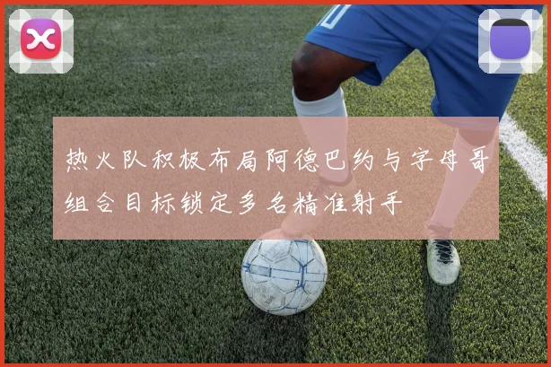 热火队积极布局阿德巴约与字母哥组合目标锁定多名精准射手